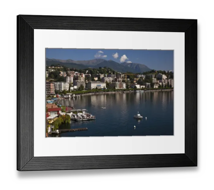 Framed Print : SWITZERLAND, Ticino Canton, Lugano. Lakefront by Riva Caccia, morning Framed Print : SWITZERLAND, Ticino Canton, Lugano. Lakefront by Riva Caccia, morning