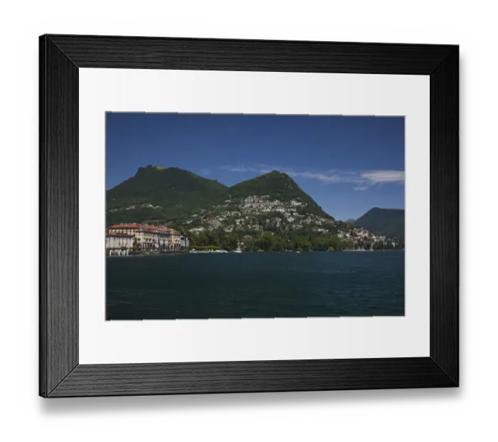 Framed Print : SWITZERLAND, Ticino Canton, Lugano. Town view from Lake Lugano Framed Print : SWITZERLAND, Ticino Canton, Lugano. Town view from Lake Lugano