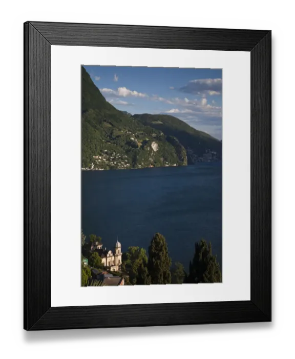 Framed Print : SWITZERLAND, Ticino Canton, Lugano. View from Parco San Michele