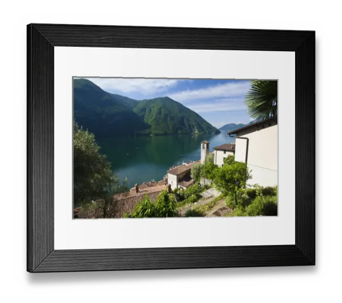 Framed Print : Switzerland, Ticino, Gandria. Town church Framed Print : Switzerland, Ticino, Gandria. Town church