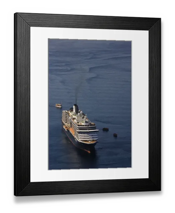 Framed Print : Cruise ship entering historic harbor at Dubrovnik, Croatia a UNESCO World Heritage Site