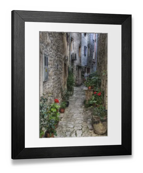 Framed Print : Cobblestone alley, Bale, Croatia Framed Print : Cobblestone alley, Bale, Croatia