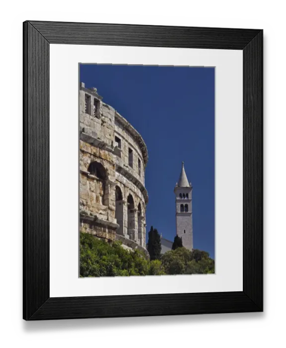 Framed Print : Facade of the coliseum in Pula, Croatia. The third largest and most complete in Framed Print : Facade of the coliseum in Pula, Croatia. The third largest and most complete in