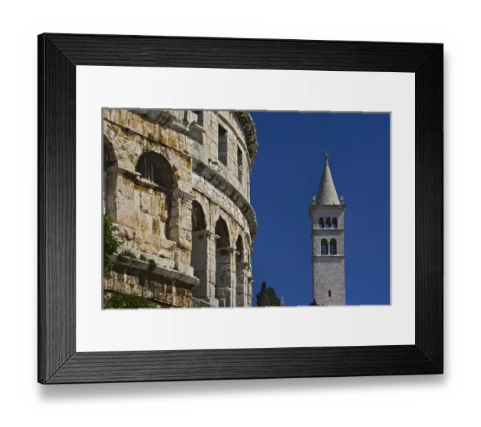 Framed Print : Facade of the coliseum in Pula, Croatia. The third largest and most complete in Framed Print : Facade of the coliseum in Pula, Croatia. The third largest and most complete in