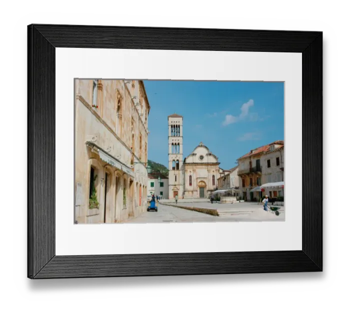 Framed Print : Croatia, Dalmatian Coast, Hvar, Main Square and Cathedral of St. Stephen Framed Print : Croatia, Dalmatian Coast, Hvar, Main Square and Cathedral of St. Stephen