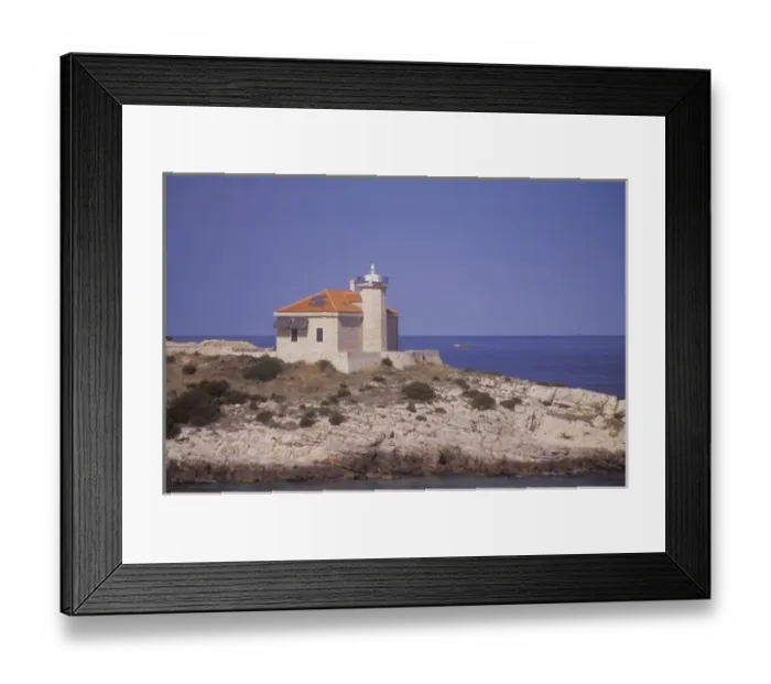 Framed Print : A lighthouse anchors the south east tip of the island of Solta. Adriatic Sea. Croatia Framed Print : A lighthouse anchors the south east tip of the island of Solta. Adriatic Sea. Croatia