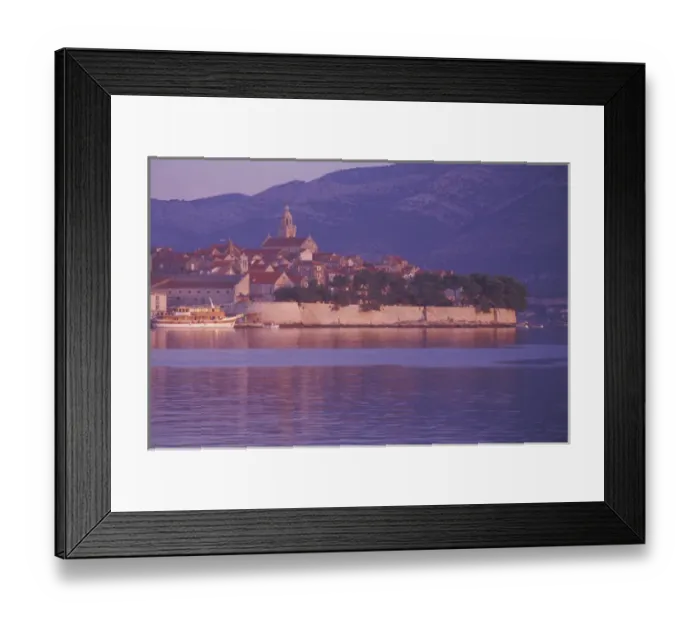 Framed Print : Korcula Town at sunrise. East Harbor. Korcula Island, Croatia Framed Print : Korcula Town at sunrise. East Harbor. Korcula Island, Croatia