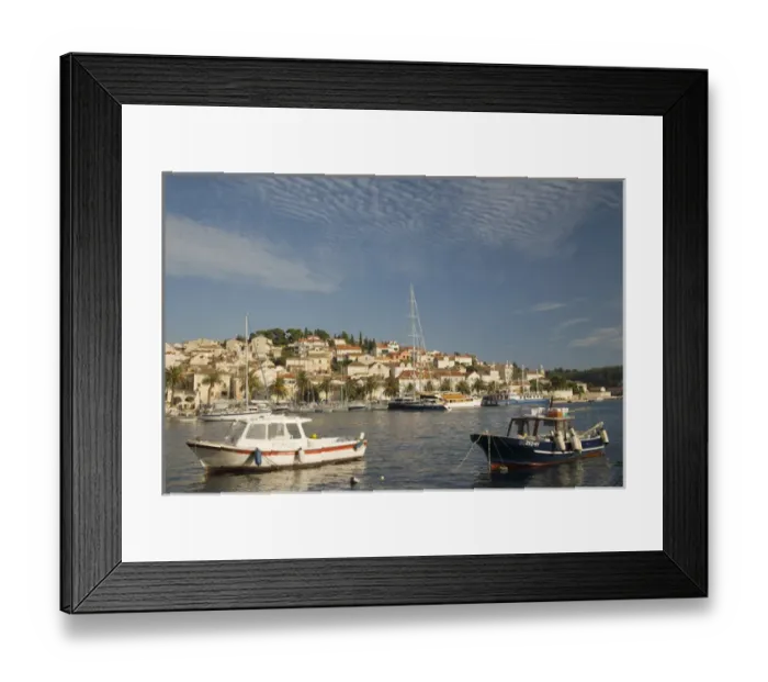 Framed Print : Europe, Croatia, Dalmatia, Hvar Island, Hvar town. Fishing boats in harbor Framed Print : Europe, Croatia, Dalmatia, Hvar Island, Hvar town. Fishing boats in harbor
