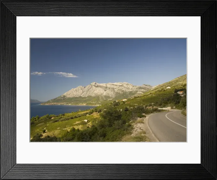 Framed Print : Europe, Croatia, Dalmatia, Lush fields and town of Orebic on the Peljesac peninsula Framed Print : Europe, Croatia, Dalmatia, Lush fields and town of Orebic on the Peljesac peninsula