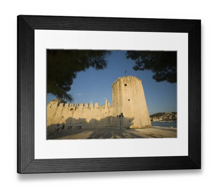 Framed Print : Europe, Croatia, Dalmatia, Trogir, a UNESCO World Heritage site. Crennelated walls Framed Print : Europe, Croatia, Dalmatia, Trogir, a UNESCO World Heritage site. Crennelated walls