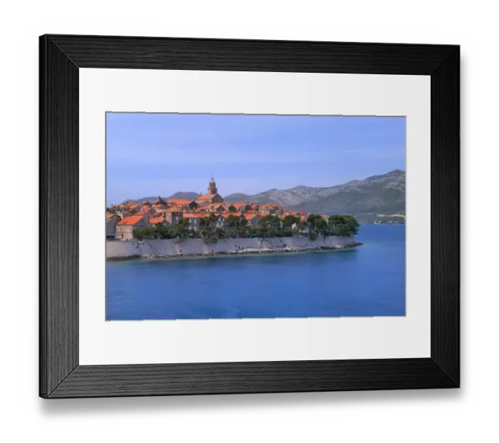 Framed Print : Cityscape of Korcula in Adriatic Sea, Croatia