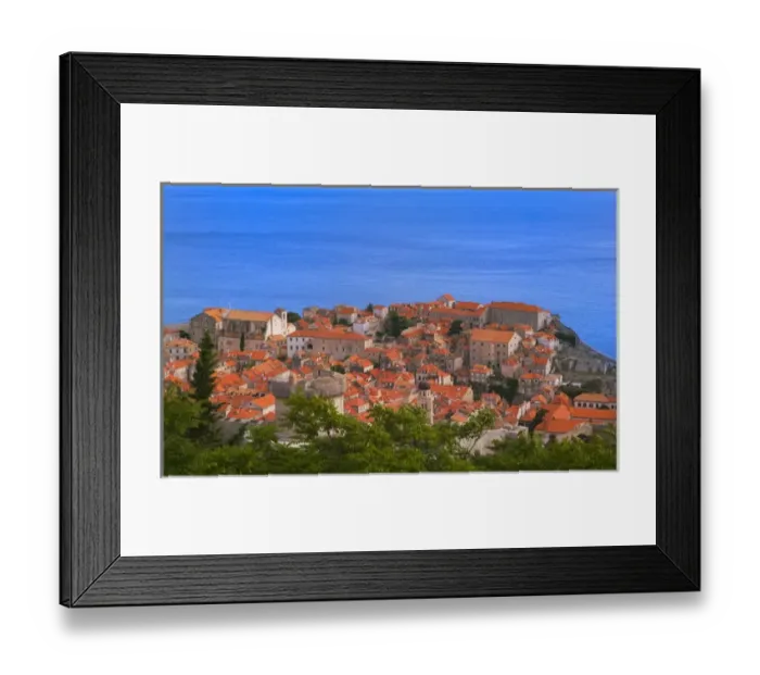 Framed Print : Cityscape fo Dubrovnik by Adriatic Sea, Croatia