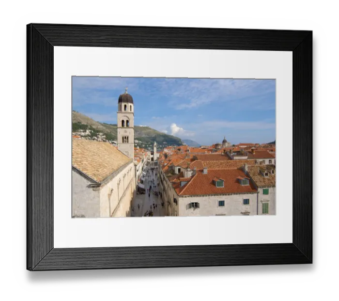 Framed Print : 05. Croatia, Dubrovnik, view of Stradun from city wall Framed Print : 05. Croatia, Dubrovnik, view of Stradun from city wall
