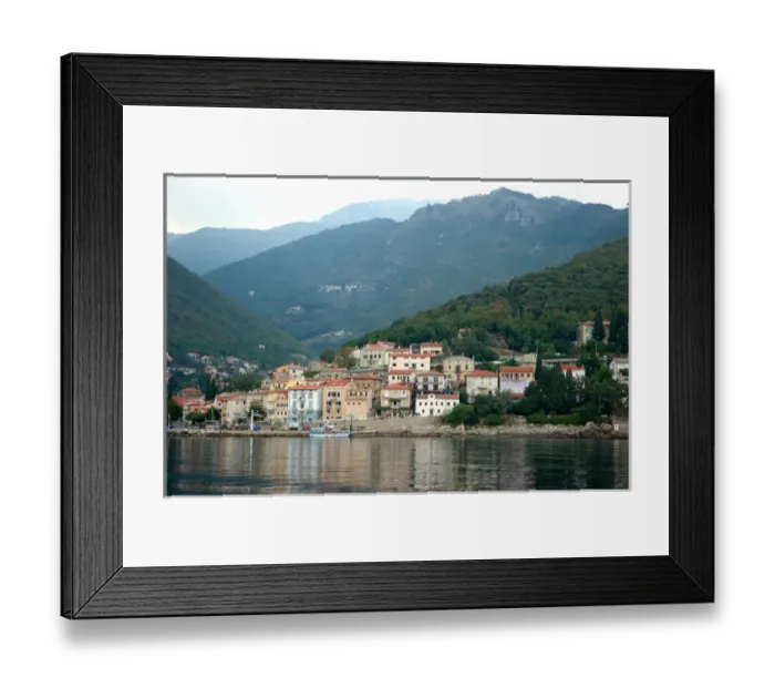 Framed Print : 05. Croatia, Moscenice Draga, sea view of town Framed Print : 05. Croatia, Moscenice Draga, sea view of town