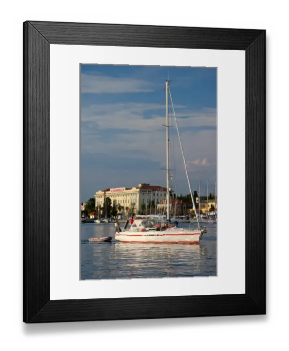 Framed Print : 05. Croatia, Zadar, sailboat on Zadar Strait (Editorial Usage Only) Framed Print : 05. Croatia, Zadar, sailboat on Zadar Strait (Editorial Usage Only)