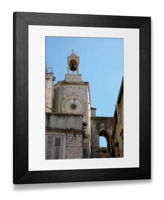 Framed Print : 05. Croatia, Split, house-tower with belfry and clock Framed Print : 05. Croatia, Split, house-tower with belfry and clock