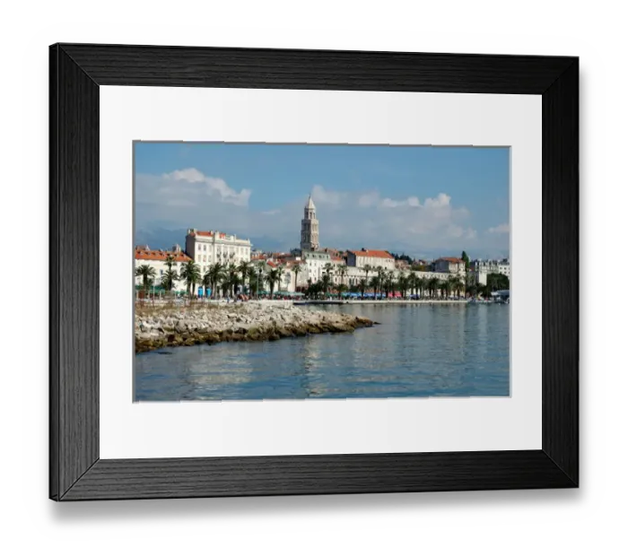 Framed Print : 05. Croatia, Split, coastal view of popular embankment