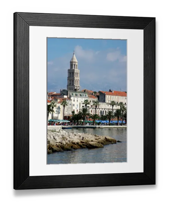 Framed Print : 05. Croatia, Split, coastal view of popular embankment