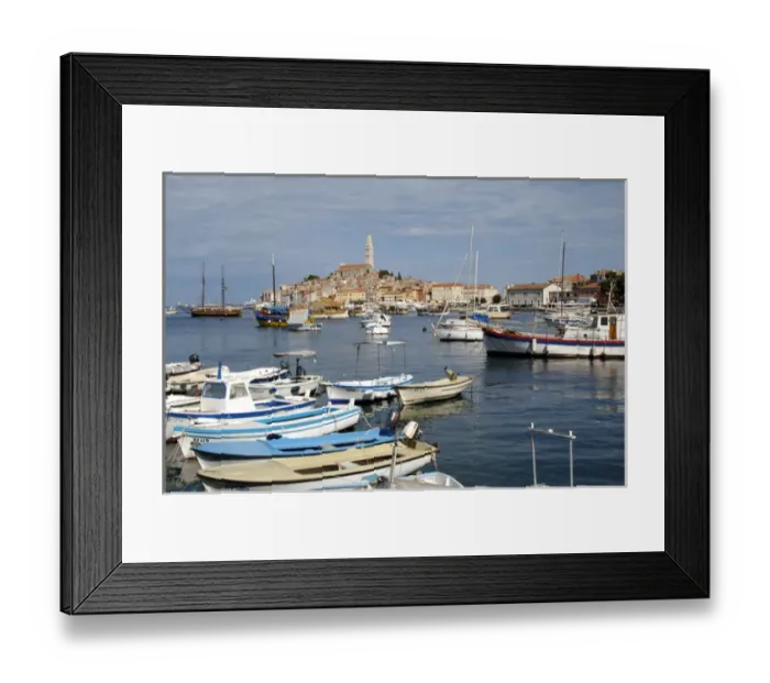 Framed Print : CROATIA. ROVINJ. General view with St. Euphemia Church. Istrian Peninsula