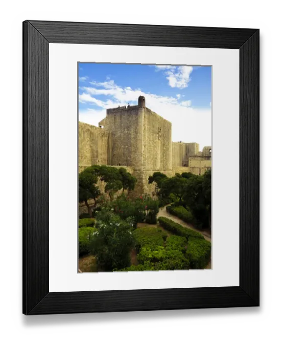 Framed Print : Europe, Croatia, Dubrovnik, Old Town, Tower Bokar and garden Framed Print : Europe, Croatia, Dubrovnik, Old Town, Tower Bokar and garden