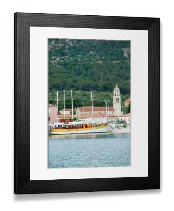 Framed Print : Cres harbour, cres, croatia, eastern europe. balkan, europe