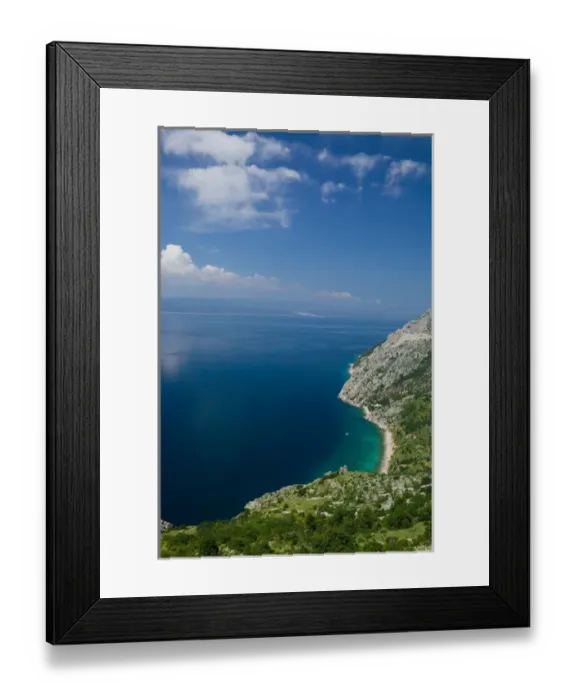 Framed Print : view of coastline, dalmatia, croatia, eastern europe. balkan, europe Framed Print : view of coastline, dalmatia, croatia, eastern europe. balkan, europe