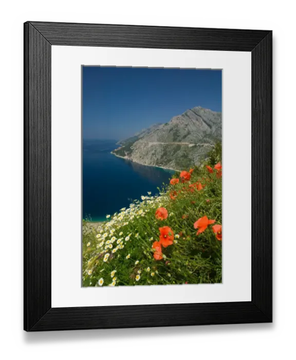 Framed Print : view of coastline, dalmatia, croatia, eastern europe. balkan, europe Framed Print : view of coastline, dalmatia, croatia, eastern europe. balkan, europe