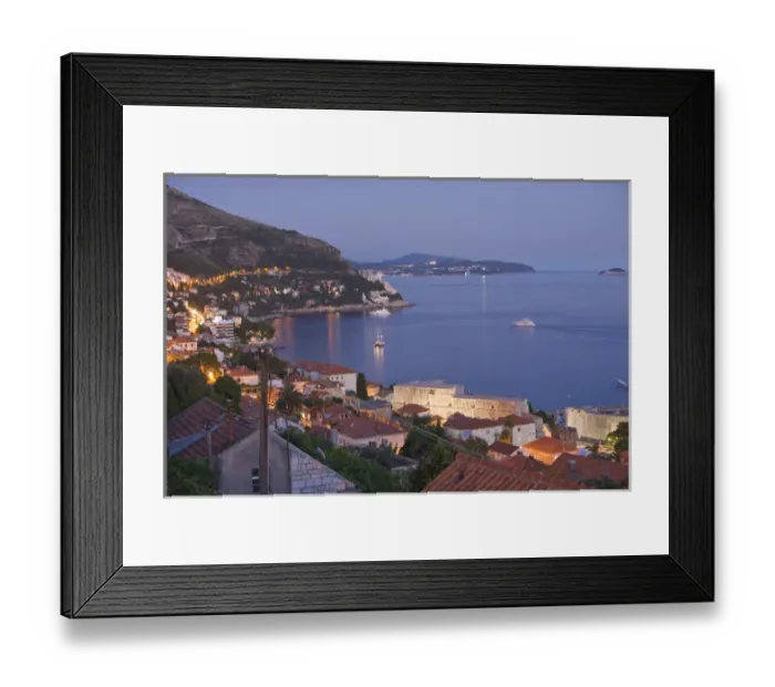 Framed Print : Walled City of Dubrovnik, Southeastern Tip of Croatia, Dalmation Coast, Adriatic Sea
