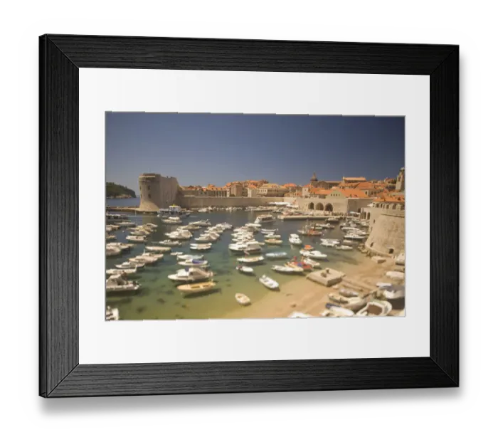 Framed Print : Walled City of Dubrovnik, Southeastern Tip of Croatia, Dalmation Coast, Adriatic Sea
