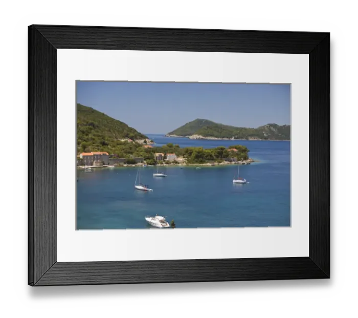 Framed Print : Views around Kolocep Island, Boat tour of Elaphite Islands from Dubrovnik, Southeastern