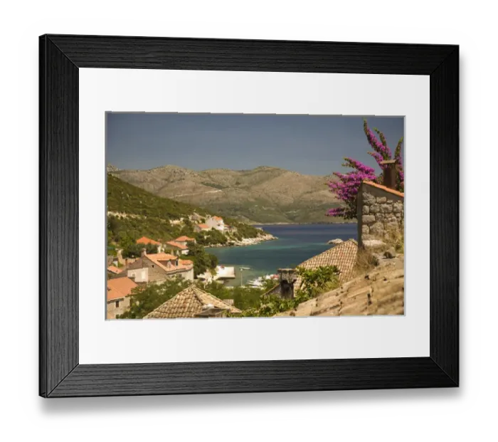 Framed Print : Views around Sudurad fishing village, Sipan Island. Boat tour of Elaphite Islands from Dubrovnik