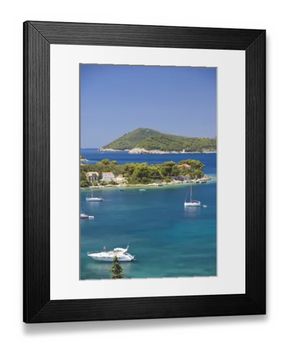 Framed Print : Views around Kolocep Island, Boat tour of Elaphite Islands from Dubrovnik, Southeastern