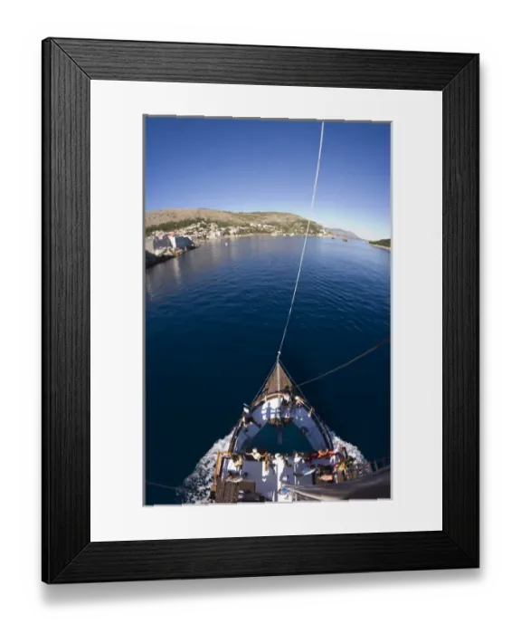 Framed Print : Aerial view from Sailboat mast of City Walls of Walled City of Dubrovnik, Southeastern Framed Print : Aerial view from Sailboat mast of City Walls of Walled City of Dubrovnik, Southeastern