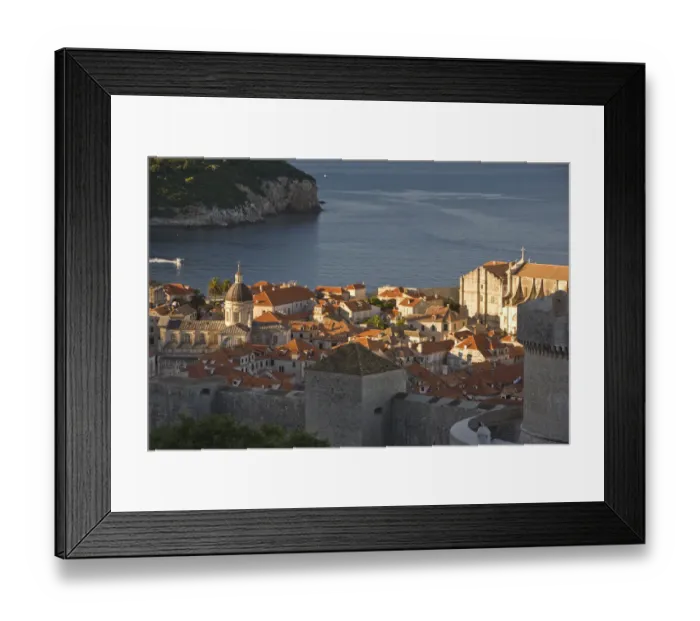 Framed Print : CROATIA, Dubrovnik. Overview of the Walled City of Dubrovnik