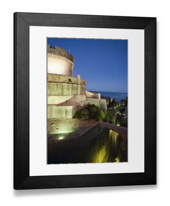 Framed Print : CROATIA, Dubrovnik. City walls at night Framed Print : CROATIA, Dubrovnik. City walls at night