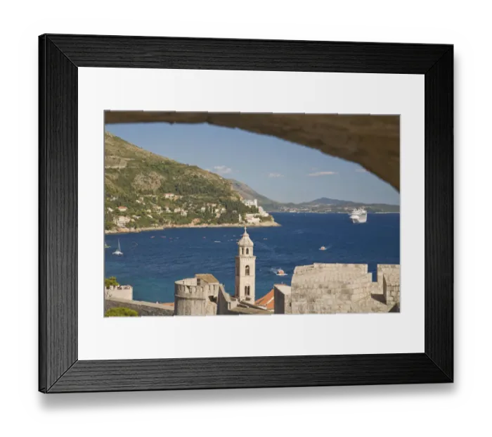 Framed Print : CROATIA, Dubrovnik. View from Old City Walls Walk Framed Print : CROATIA, Dubrovnik. View from Old City Walls Walk