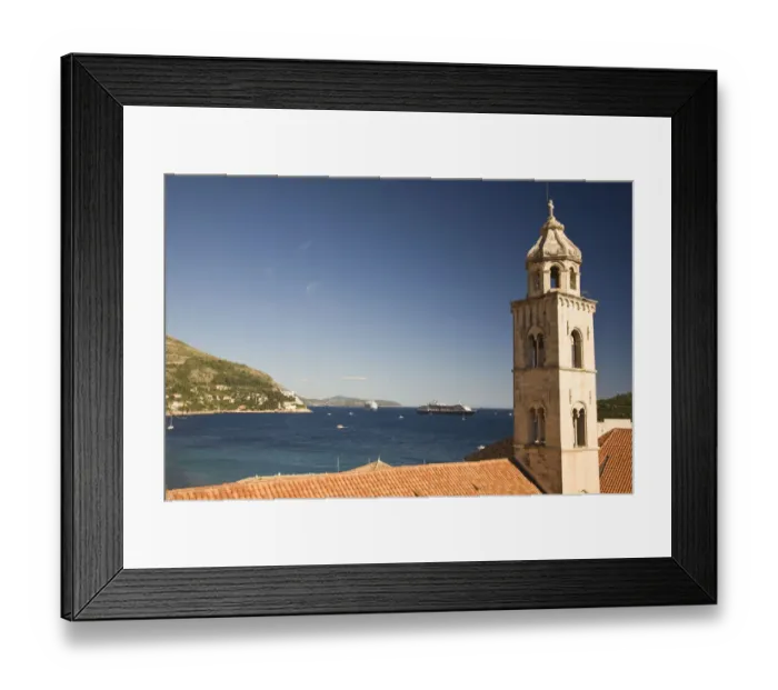 Framed Print : CROATIA, Dubrovnik. View from Old City Walls Walk