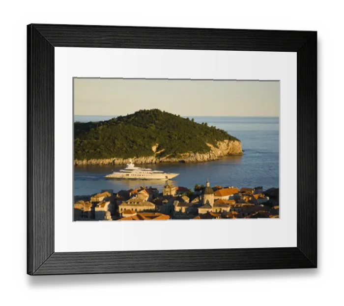 Framed Print : View of Lokrum Island and Walled City of Dubrovnik, Southeastern Tip of Croatia, Dalmation Coast Framed Print : View of Lokrum Island and Walled City of Dubrovnik, Southeastern Tip of Croatia, Dalmation Coast