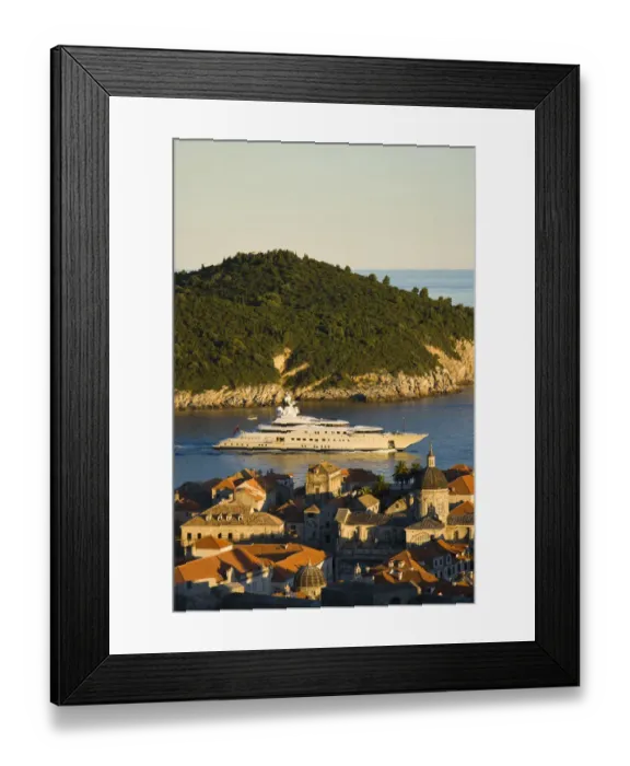 Framed Print : View of Lokrum Island and Walled City of Dubrovnik, Southeastern Tip of Croatia, Dalmation Coast Framed Print : View of Lokrum Island and Walled City of Dubrovnik, Southeastern Tip of Croatia, Dalmation Coast