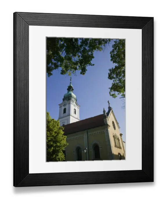 Framed Print : CROATIA, Banija-Kordun Region, KARLOVAC. Church of the Holy Trinity in the Zviezda