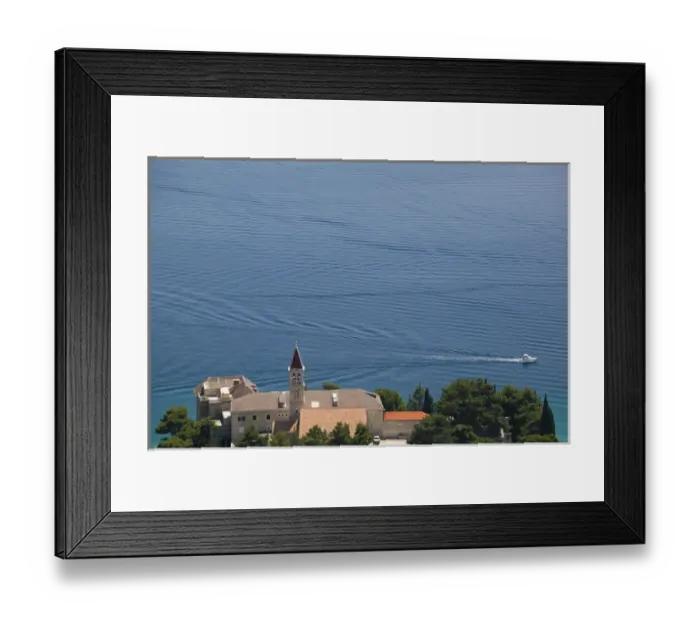 Framed Print : CROATIA, Central Dalmatia, BRAC ISLAND, BOL. Dominican Monastery from the mountain road Framed Print : CROATIA, Central Dalmatia, BRAC ISLAND, BOL. Dominican Monastery from the mountain road