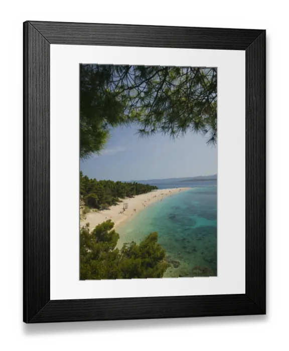 Framed Print : CROATIA, Central Dalmatia, BRAC ISLAND, BOL. Zlatni Rat Beach