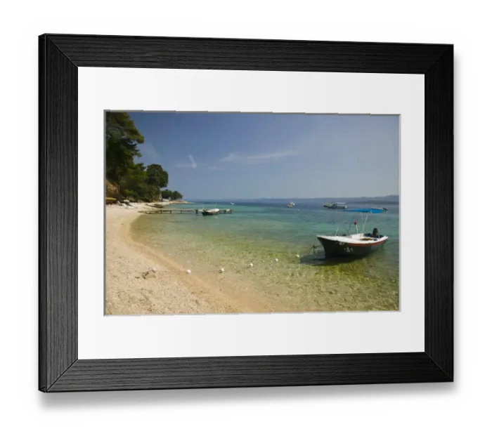 Framed Print : CROATIA, Central Dalmatia, BRAC ISLAND, BOL. Zlatni Rat Beach