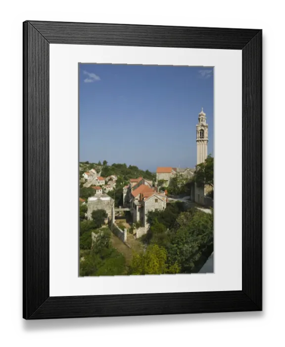 Framed Print : CROATIA, Central Dalmatia, BRAC ISLAND, LOZISCA. Mountain Town View Framed Print : CROATIA, Central Dalmatia, BRAC ISLAND, LOZISCA. Mountain Town View
