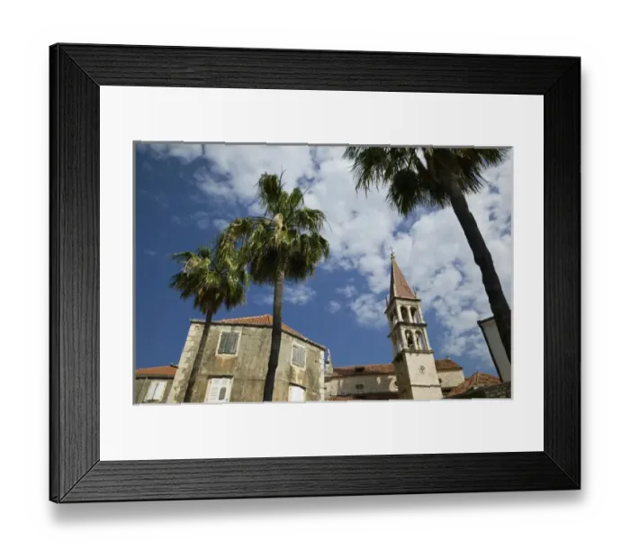 Framed Print : CROATIA, Central Dalmatia, BRAC ISLAND, MILNA. Town Church