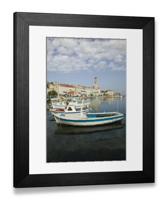 Framed Print : CROATIA, Central Dalmatia, BRAC ISLAND, SUTIVAN. Town and Harbor View / Morning Framed Print : CROATIA, Central Dalmatia, BRAC ISLAND, SUTIVAN. Town and Harbor View / Morning