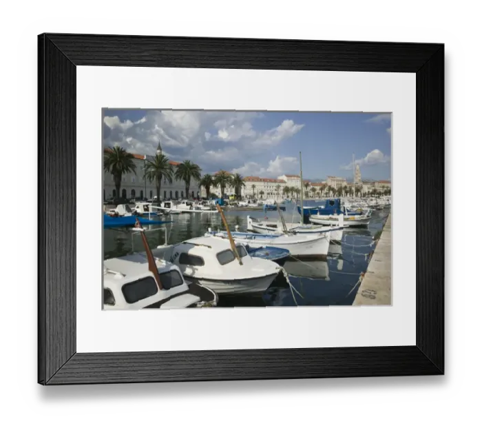 Framed Print : CROATIA, Central Dalmatia, SPLIT. City View  /  SPLIT harbor  /  Late Afternoon