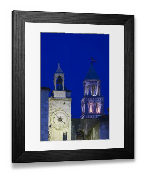 Framed Print : CROATIA, Central Dalmatia, SPLIT. Old town SPLIT- Narodni (People s) Square Clocktower