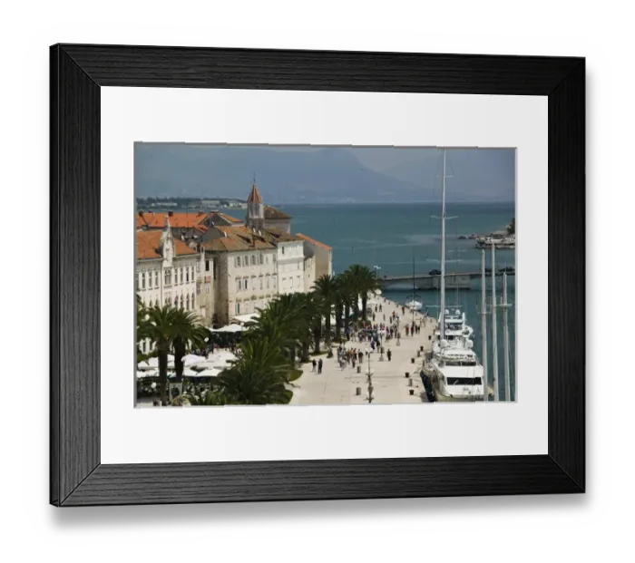 Framed Print : CROATIA, Central Dalmatia, TROGIR. Town View from the Kamerlengo Fortress Framed Print : CROATIA, Central Dalmatia, TROGIR. Town View from the Kamerlengo Fortress
