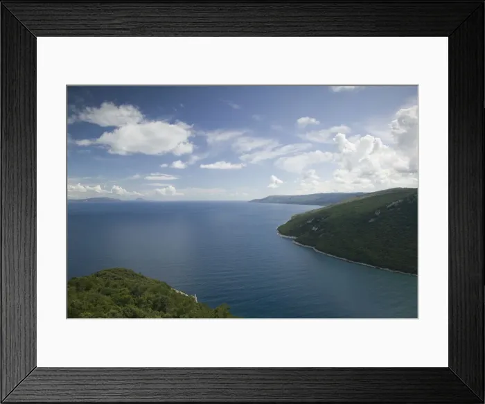 Framed Print : CROATIA, Istria, BRESTOVA. View towards CRES ISLAND